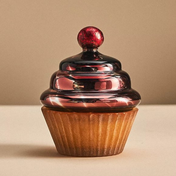 NEW Cupcake Gourmand Caramel Café Glass Candle - Anthropologie - Picture 2 of 5